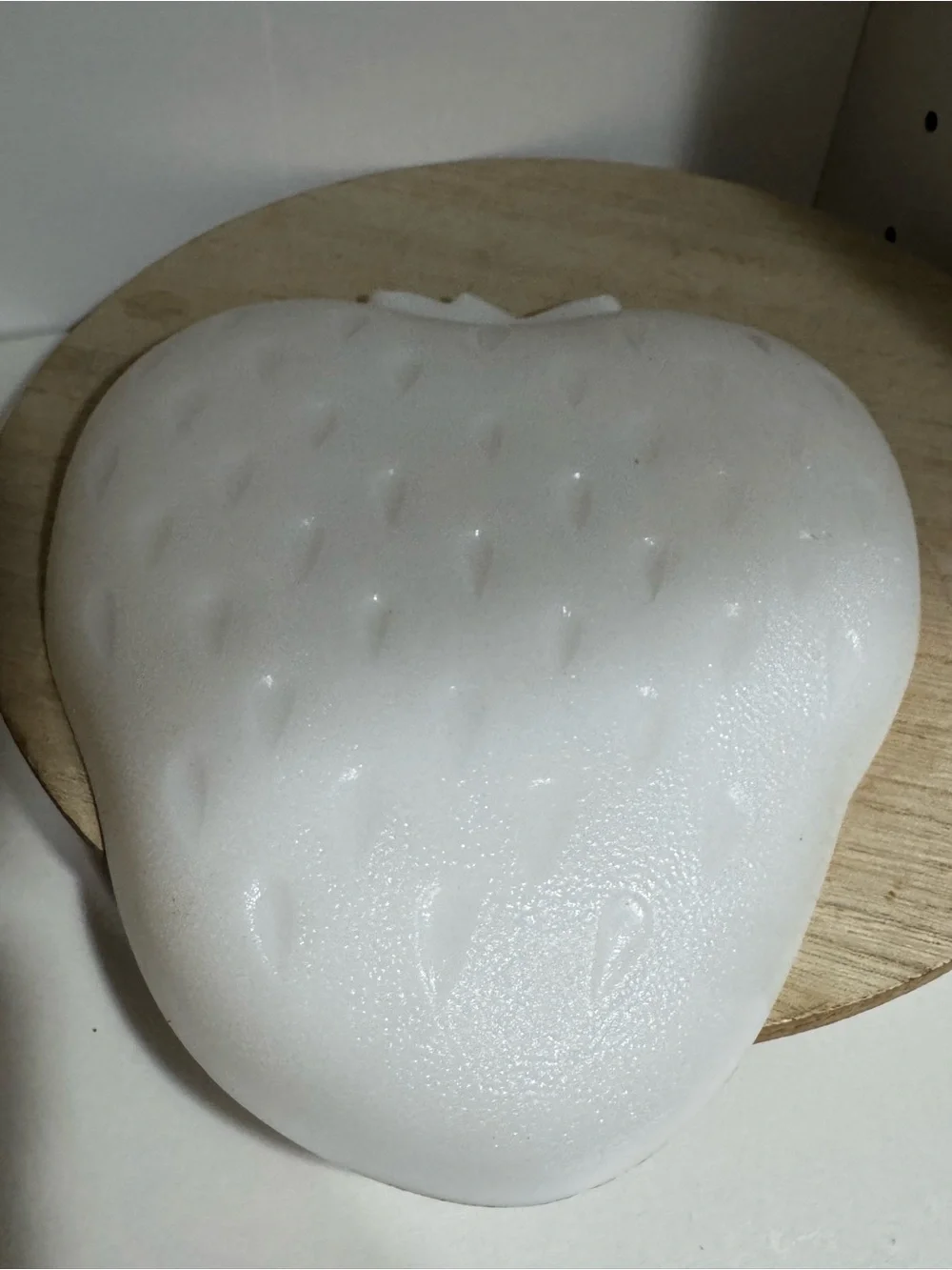 Milk glass Strawberry-Shaped trinket dish